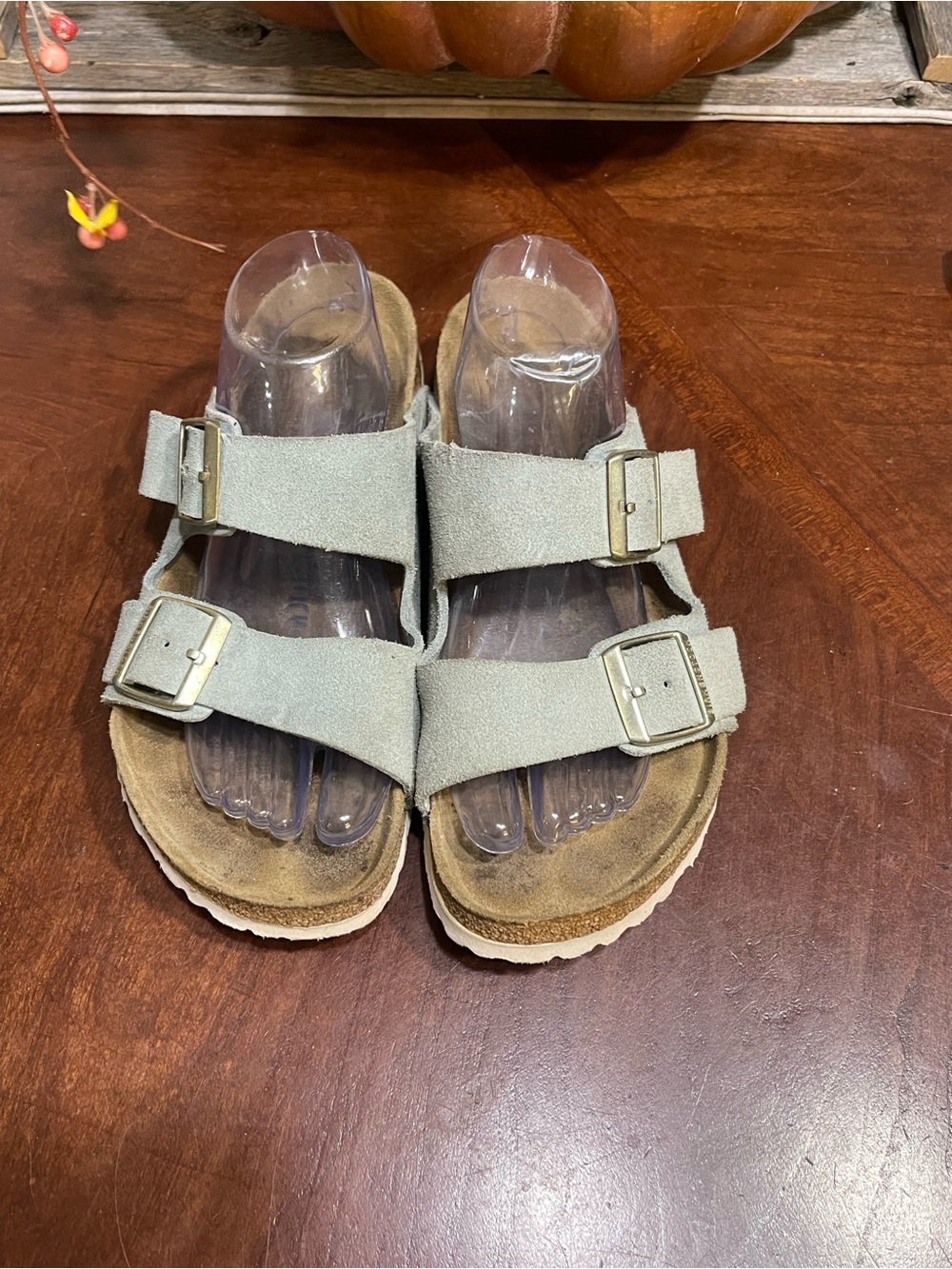 Birkenstock Arizona soft footbed light blue sandals 40 - Picture 2 of 9